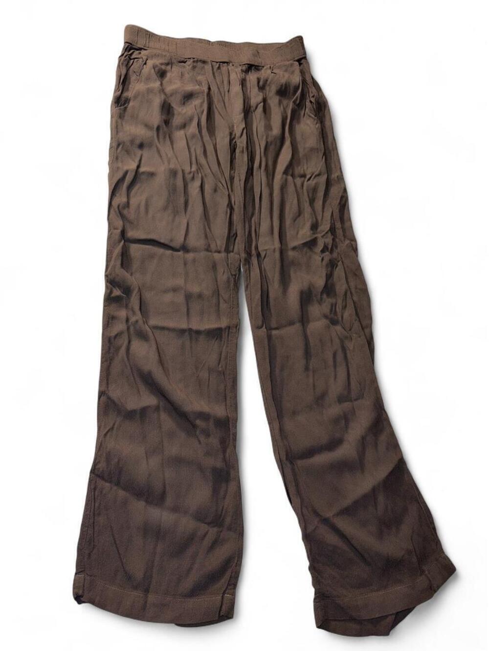 Enza Costa 100% Rayon Wide Leg Pull-On Pants – Olive / Khaki Grey